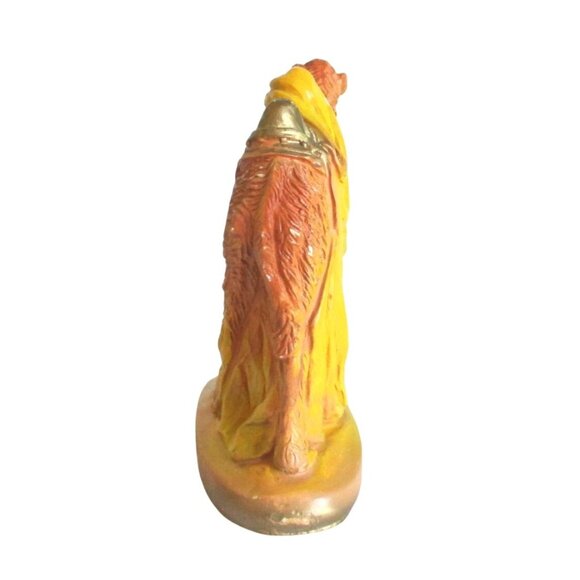 AS IS Vintage Chalkware Nativity Camel With Yellow Drape Figurine 3-1/2" tall - Picture 6 of 7
